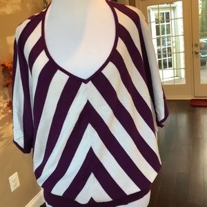 Express maroon and white striped sweater